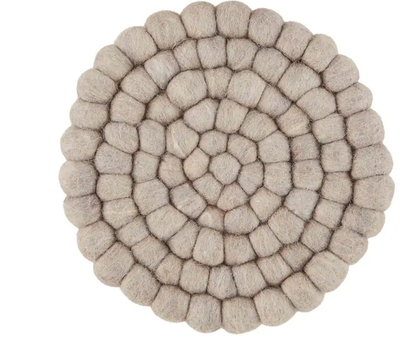 Mud Pie Taupe Felted Wool Trivets 42020001T