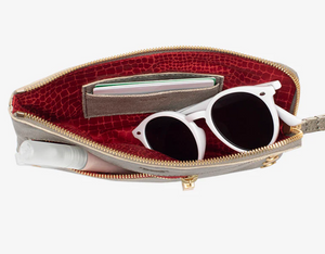 Hammitt Nash Small Pewter/Brushed Gold Red Zip