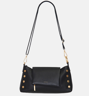 Hammitt VIP Satchel - Black/Brushed Gold