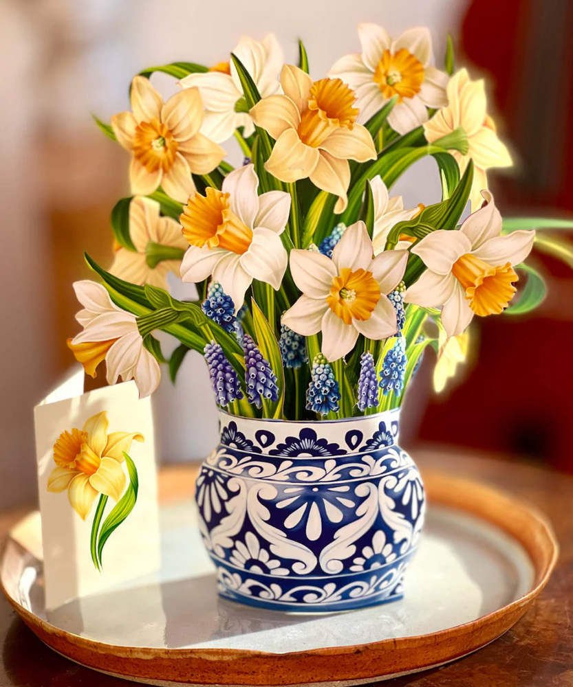 Fresh Cut Paper Pop-Up Flower Bouquet English Daffodils