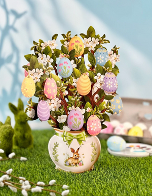 Fresh Cut Paper Pop-Up Flower Bouquet Easter Egg Tree