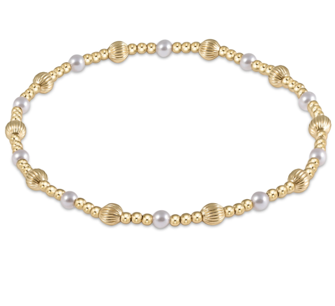 Enewton BDIGSINP4PE Dignity Sincerity Pattern 4mm Bead Bracelet - Pearl