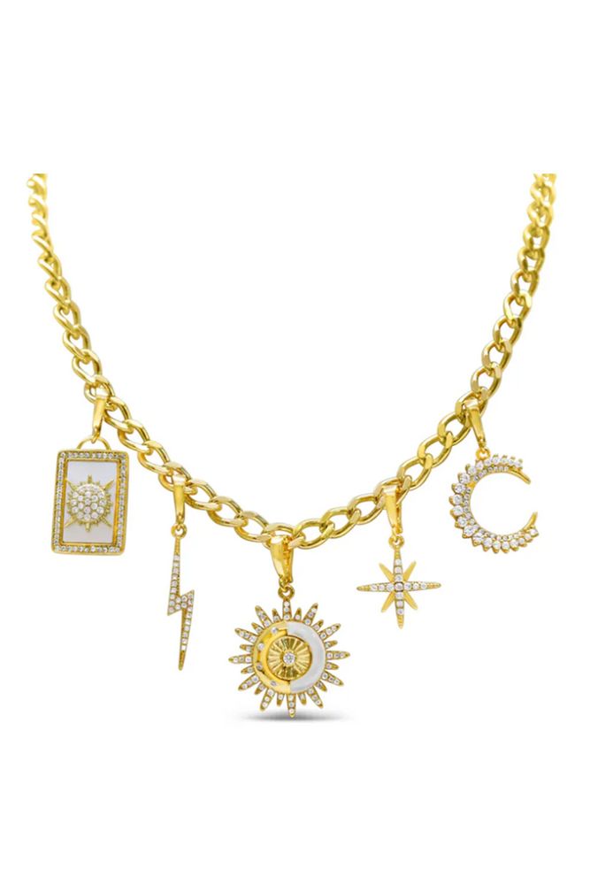 Charm Era Pre-Made Gold Eternal Sunshine Charm Necklace CE-1003-G