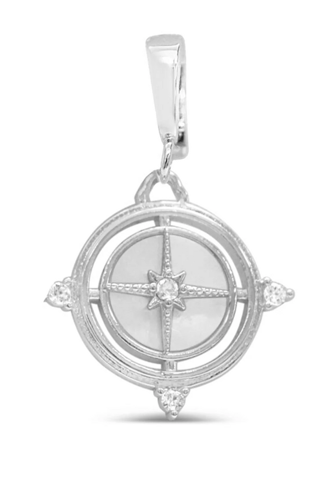 Charm Era Silver Pearl Compass Charm CE-125-S
