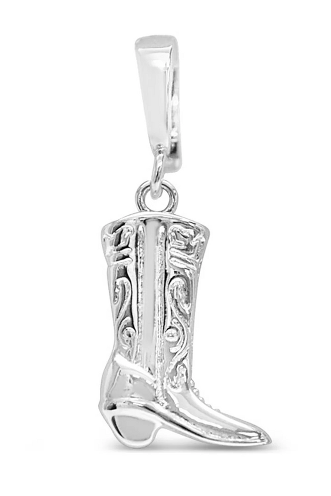 Charm Era Silver Cowgirl Boot Charm CE-127-S