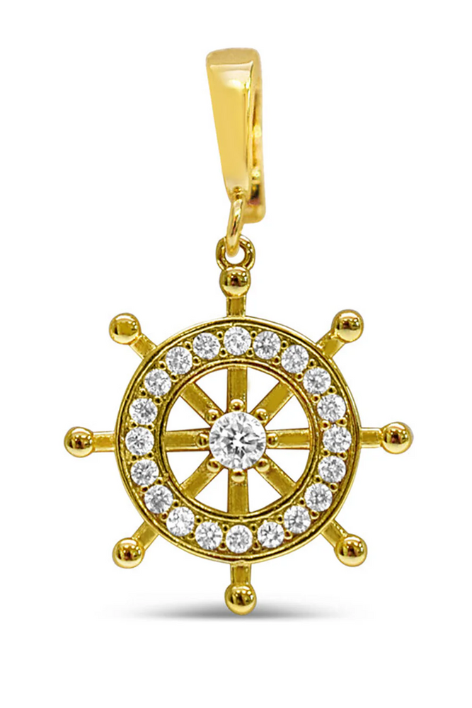 Charm Era Gold Nautical Wheel Charm CE-128-G