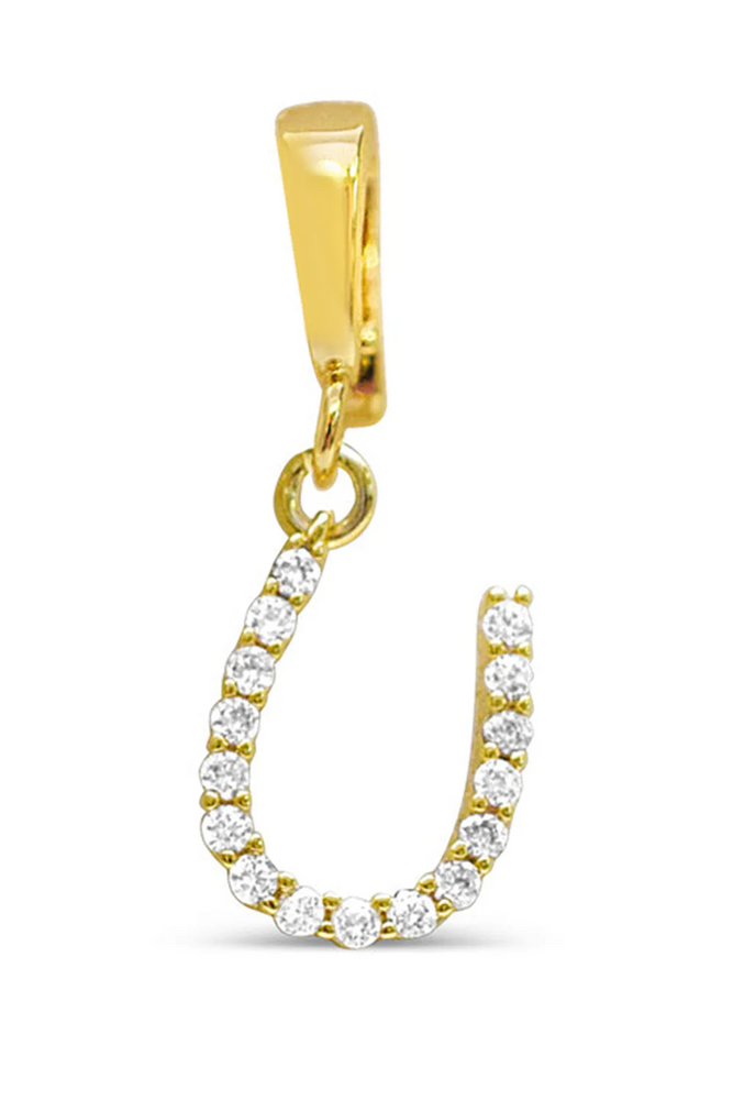 Charm Era Gold CZ Horseshoe Charm CE-130-G
