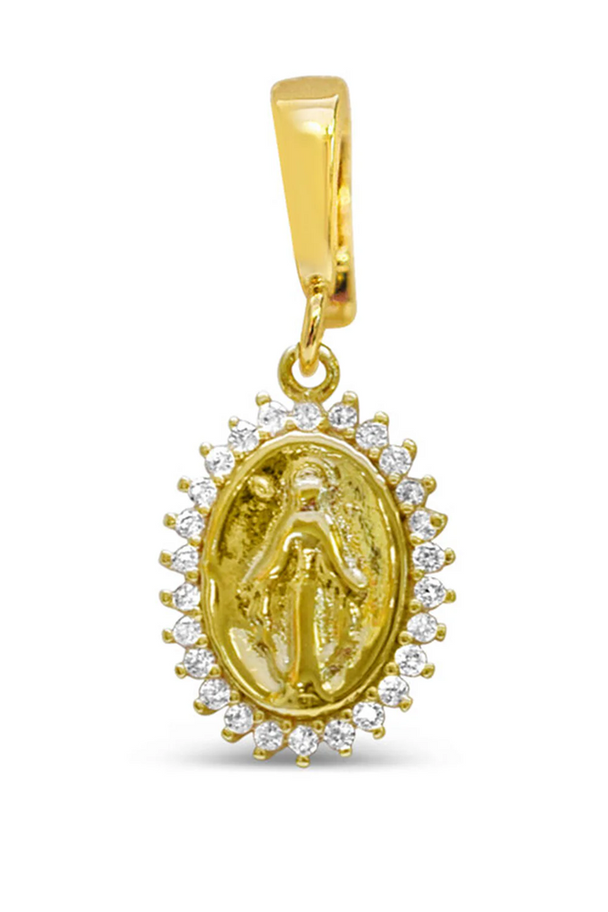 Charm Era Gold CZ Mother Mary Charm CE-131-G