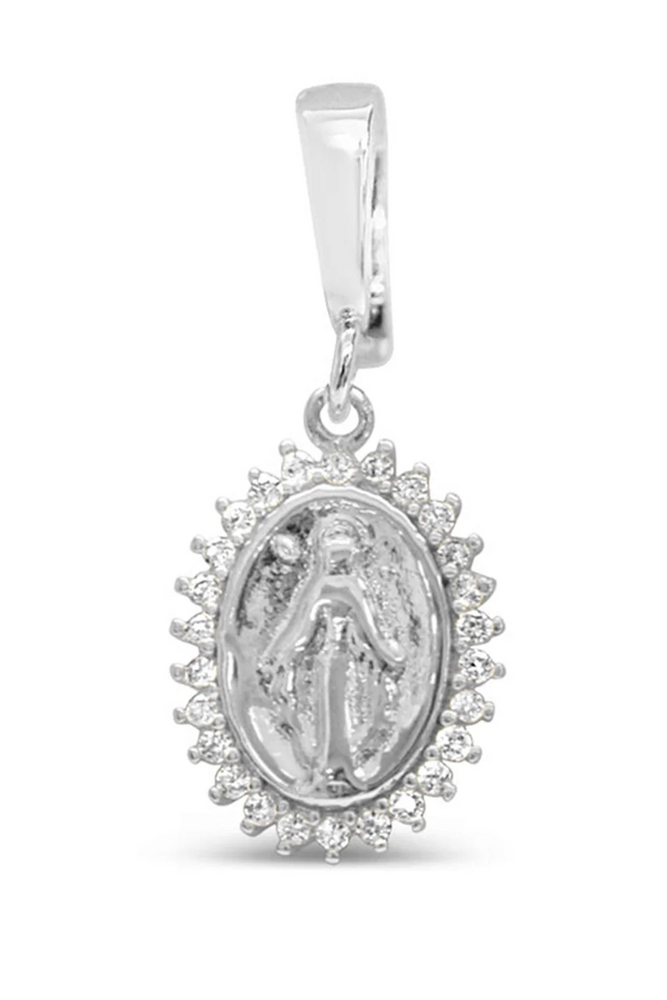 Charm Era Silver CZ Mother Mary Charm CE-131-S