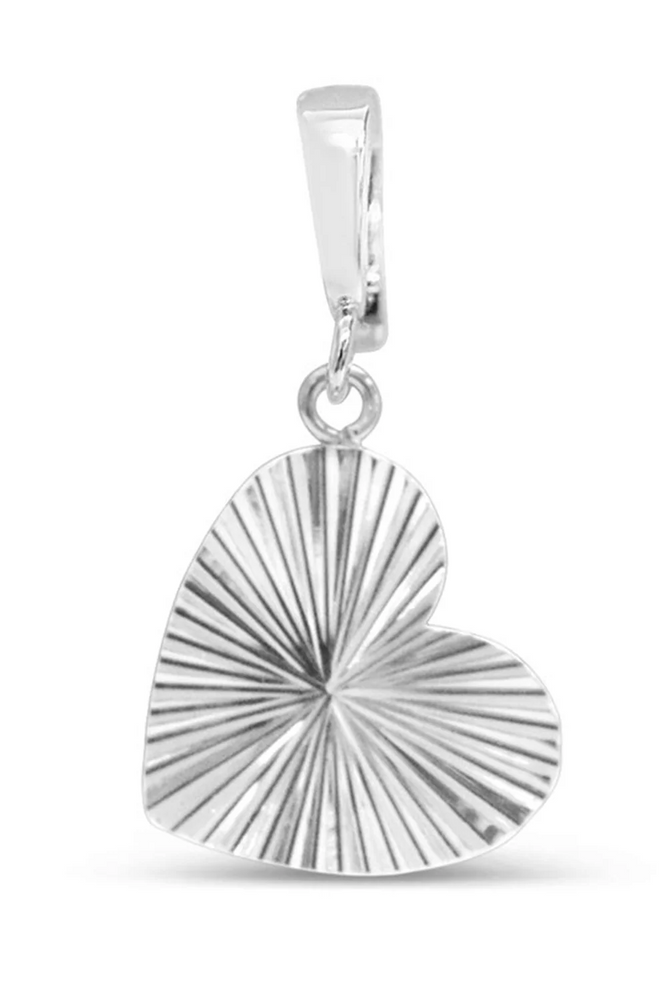 Charm Era Silver Radiant Heart Charm CE-134-S