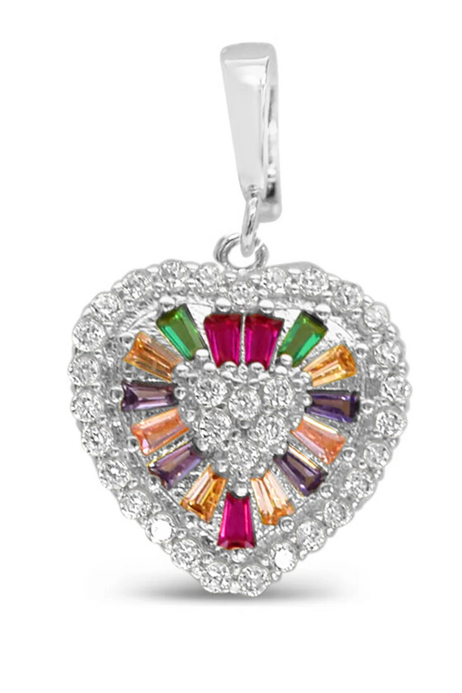 Charm Era Silver Trillion Heart Charm CE-102-S