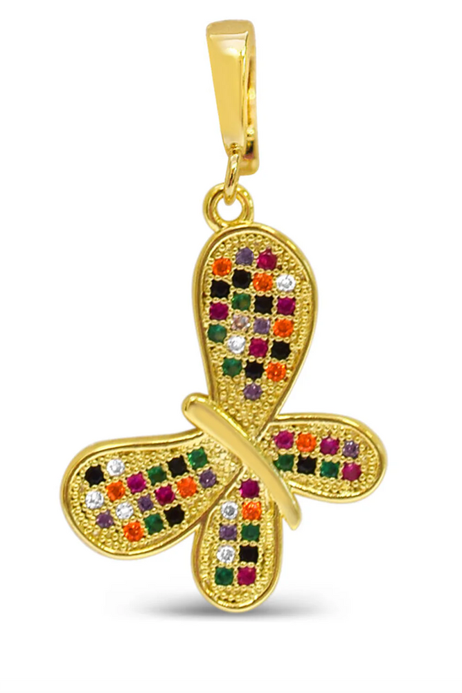 Charm Era Gold Rounded Butterfly Charm CE-103-G