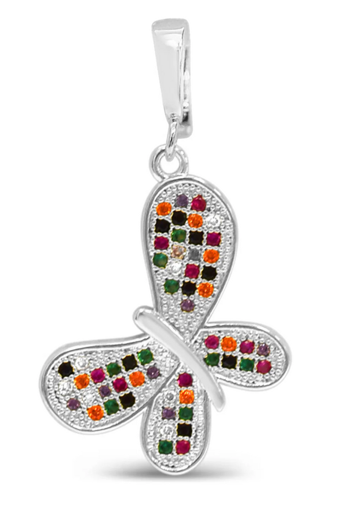 Charm Era Silver Rounded Butterfly Charm CE-103-S