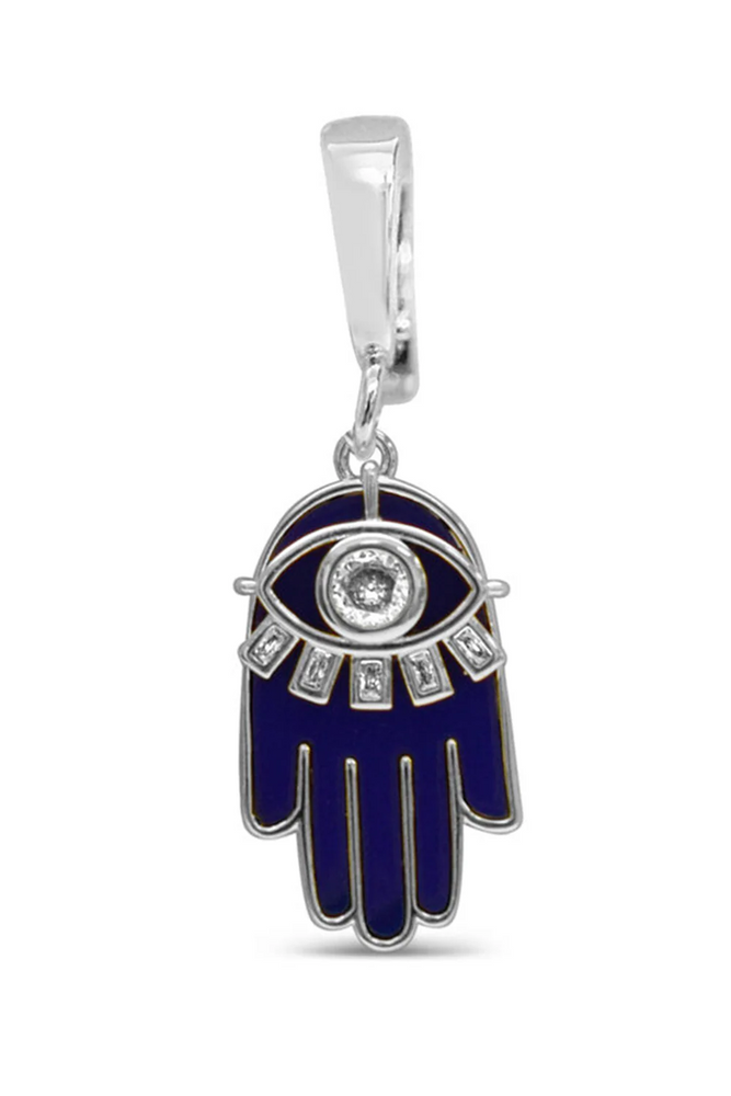 Charm Era Silver Cobalt Hamsa Charm CE-109-S