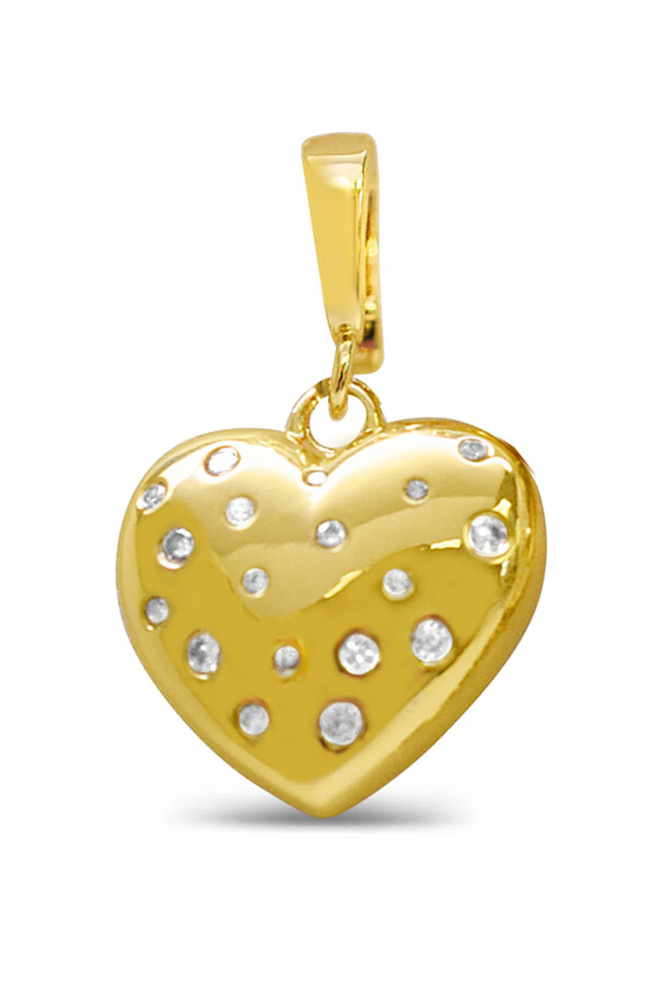 Charm Era Gold Spotted CZ Heart Charm CE-111-G