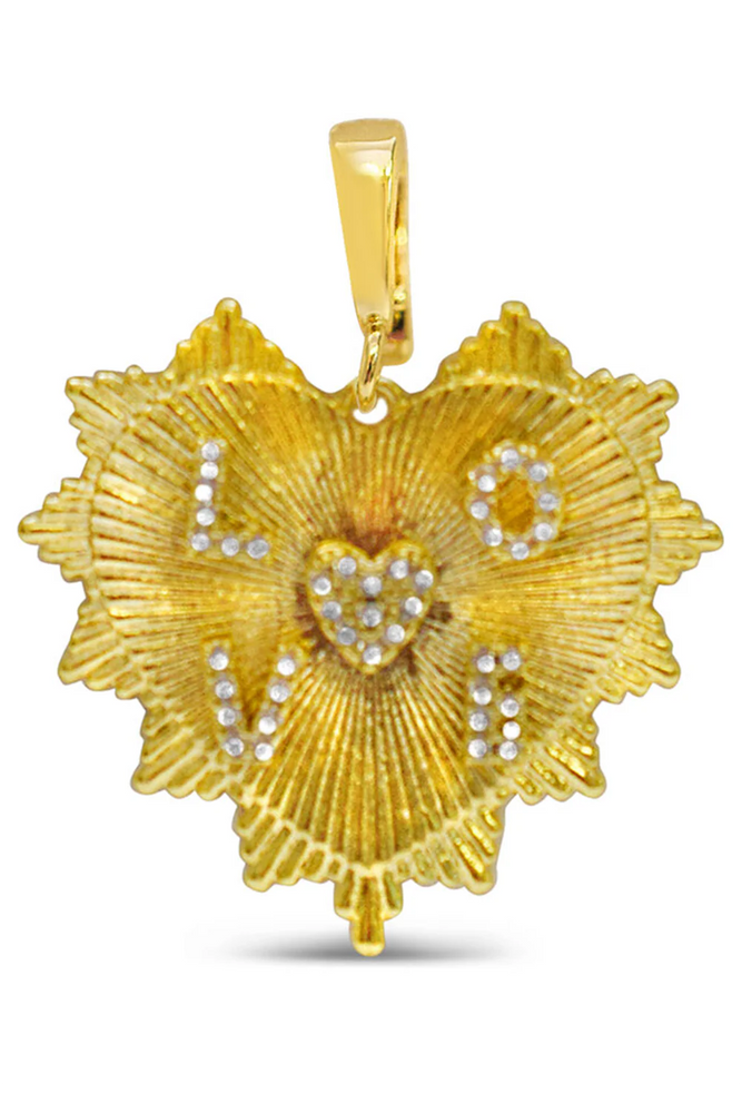 Charm Era Gold Radiant Love Heart Charm CE-113-G