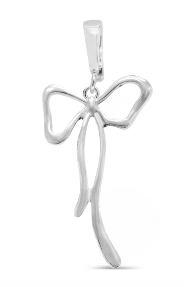 Charm Era Silver Elongated Bow Charm CE-115-S
