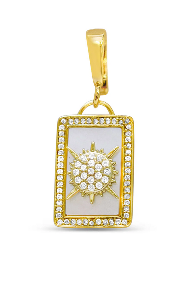 Charm Era Gold Pearl Sun Bar Charm CE-116-G