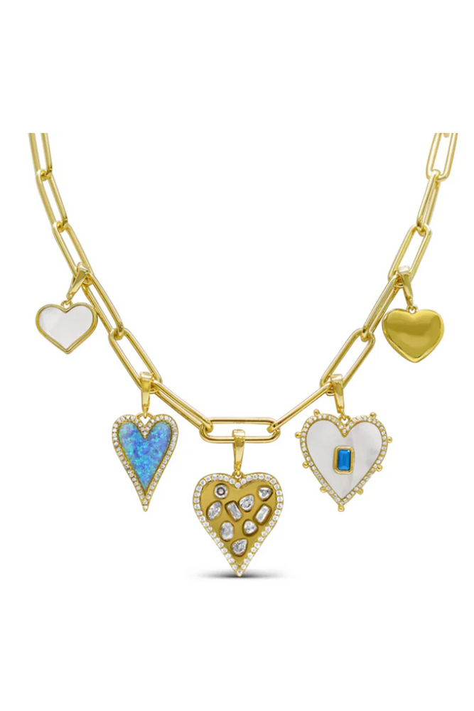 Charm Era Pre-Made Gold Amour Amour Hearts Charm Necklace CE-1008-G