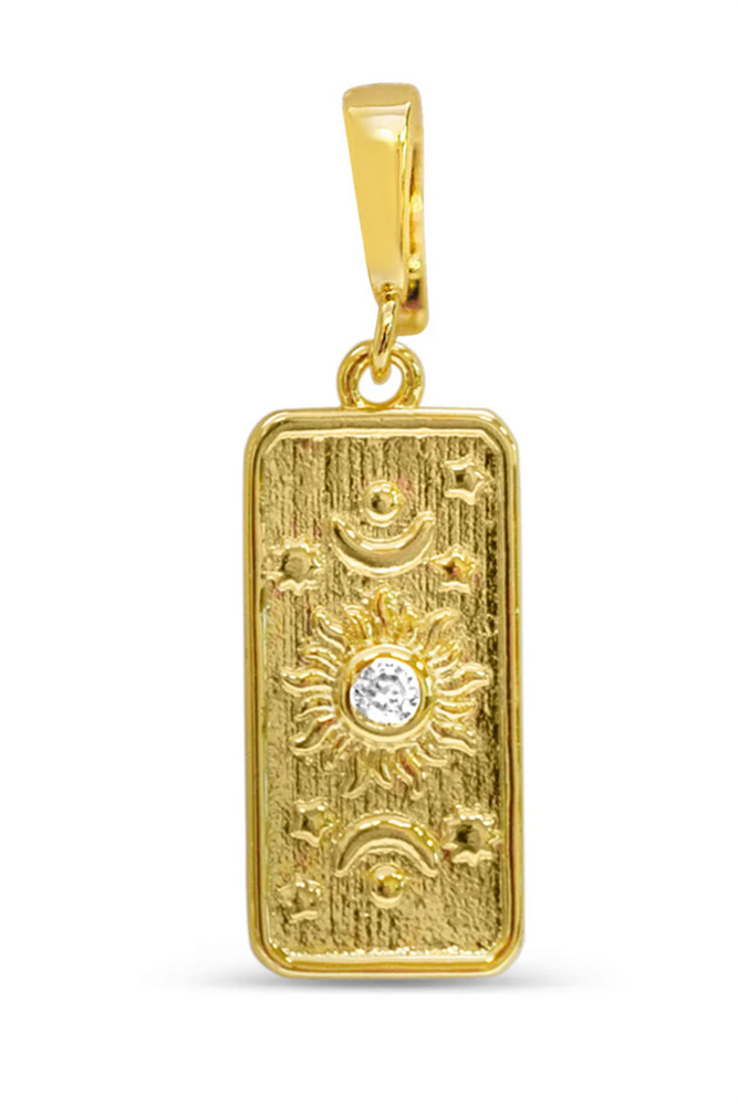 Charm Era Gold Celestial Sun Bar Charm CE-124-G