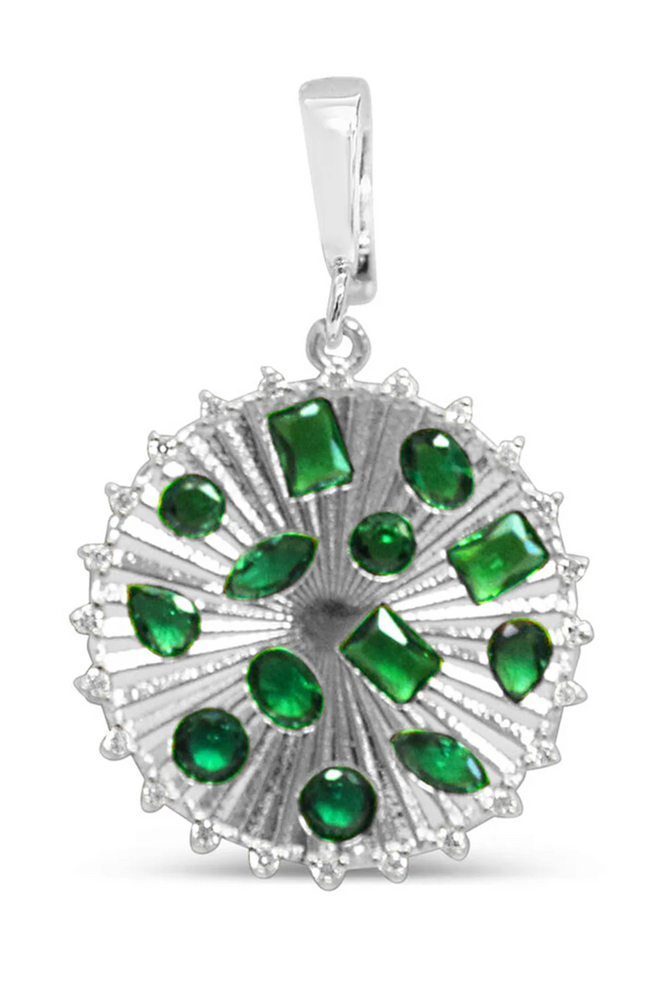 Charm Era Silver Radiant Emerald Disk Charm CE-143-S