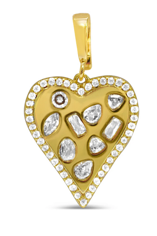 Charm Era Gold Gem Heart Charm CE-148-G
