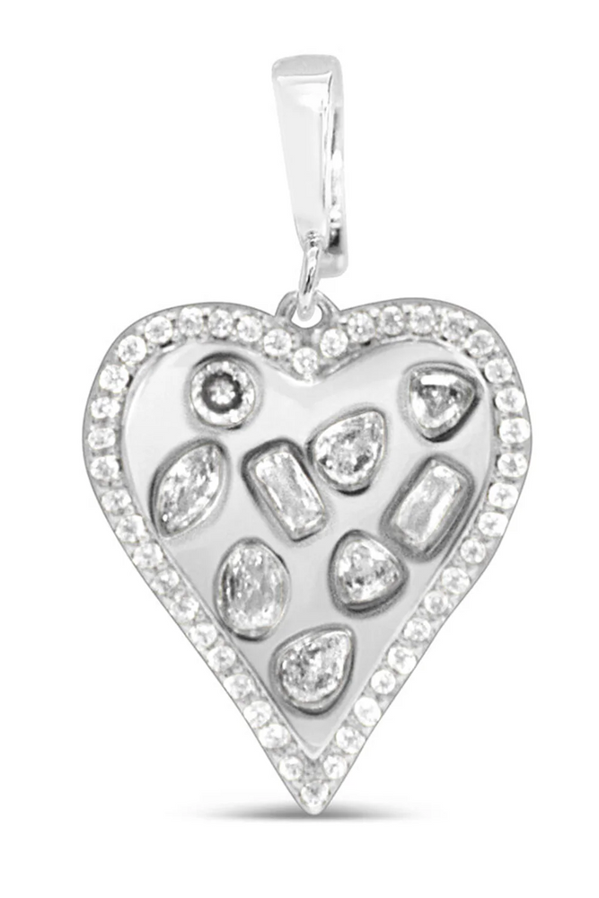 Charm Era Silver Gem Heart Charm CE-148-S