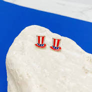 Prep Obsessed Uncle Sam's Hat Stud Earrings