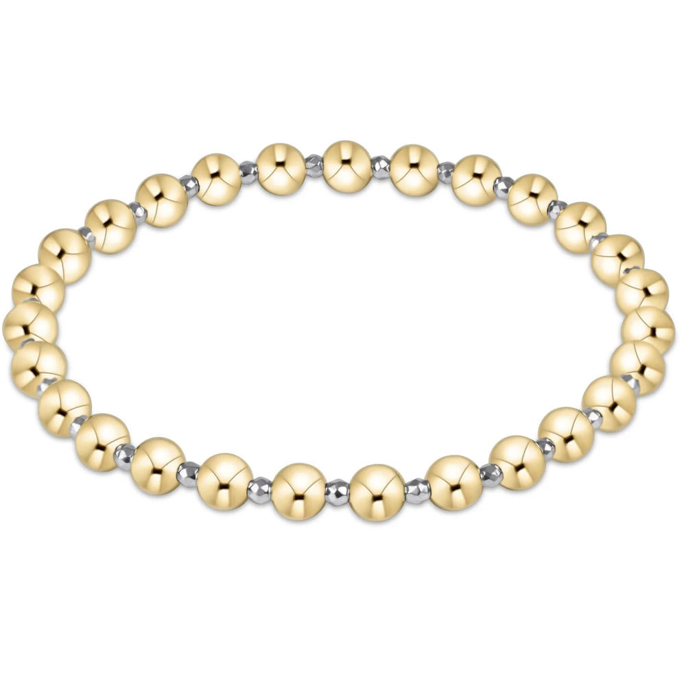 Enewton EXTENDS bright silver faceted hematite grateful pattern 5mm bead bracelet BEXBRSILFHEMGRAP5