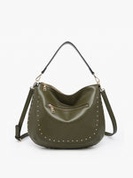 Jen & Co Olive Aurelia Studded Hobo Crossbody M2630-OLV
