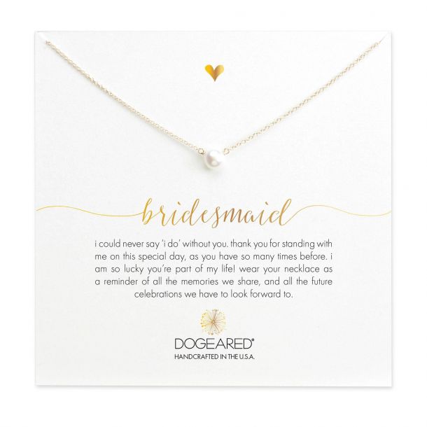 Dogeared Small Pearl Bridesmaid Necklace