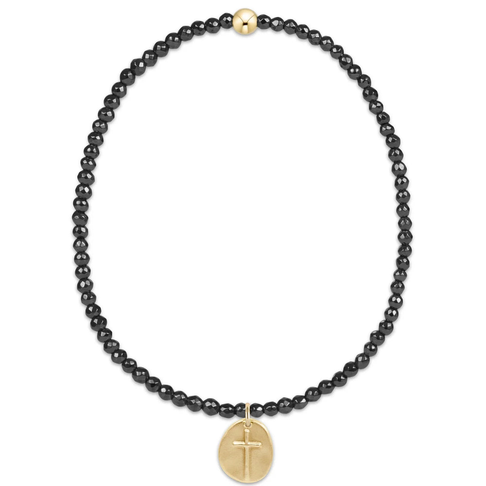 Enewton faceted hematite 2mm bead bracelet - inspire small gold charm BFHEM2INSSMG