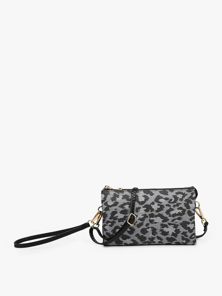 Jen & Co Leopard Black/Grey Riley Crossbody M013LP-BKGY