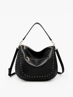 Jen & Co Black Aurelia Studded Hobo Crossbody M2630-BK