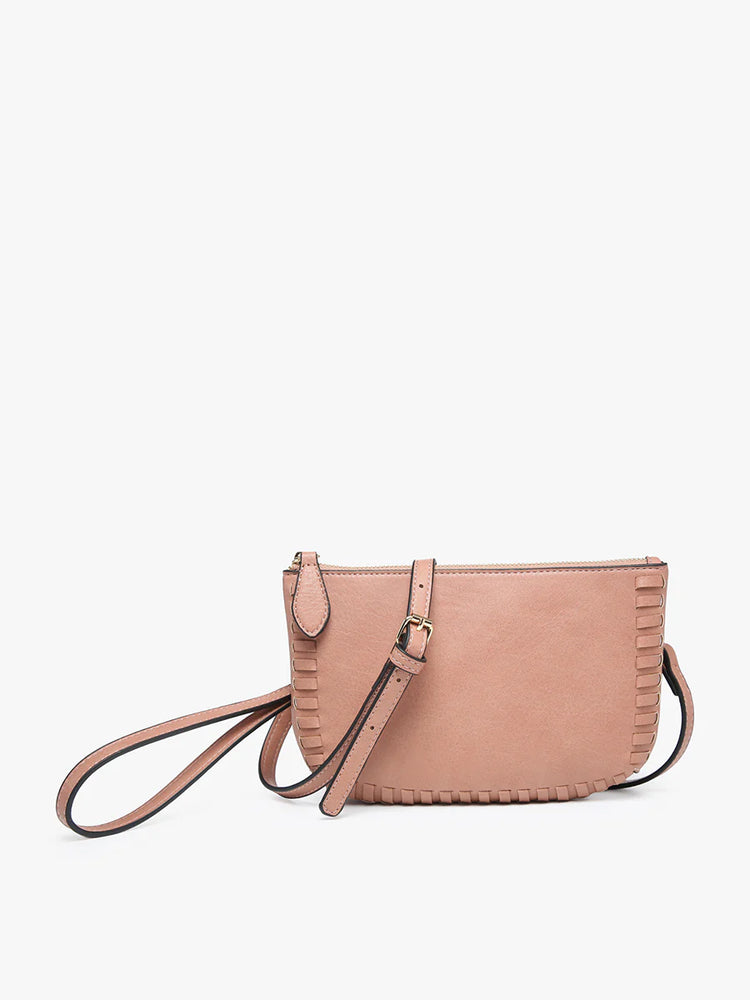 Jen & Co Rosewood Bonnie Whipstitch Clutch Crossbody M2397-RW