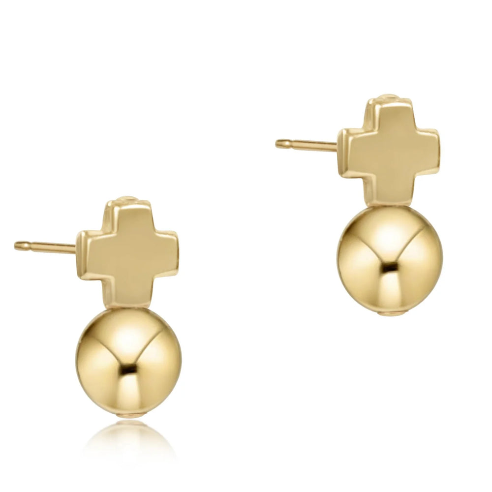 Enewton signature cross gold stud - classic gold ESCGSCLG