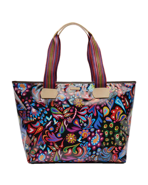 
            
                Load image into Gallery viewer, Consuela Zipper Tote Sophie Black Swirly
            
        