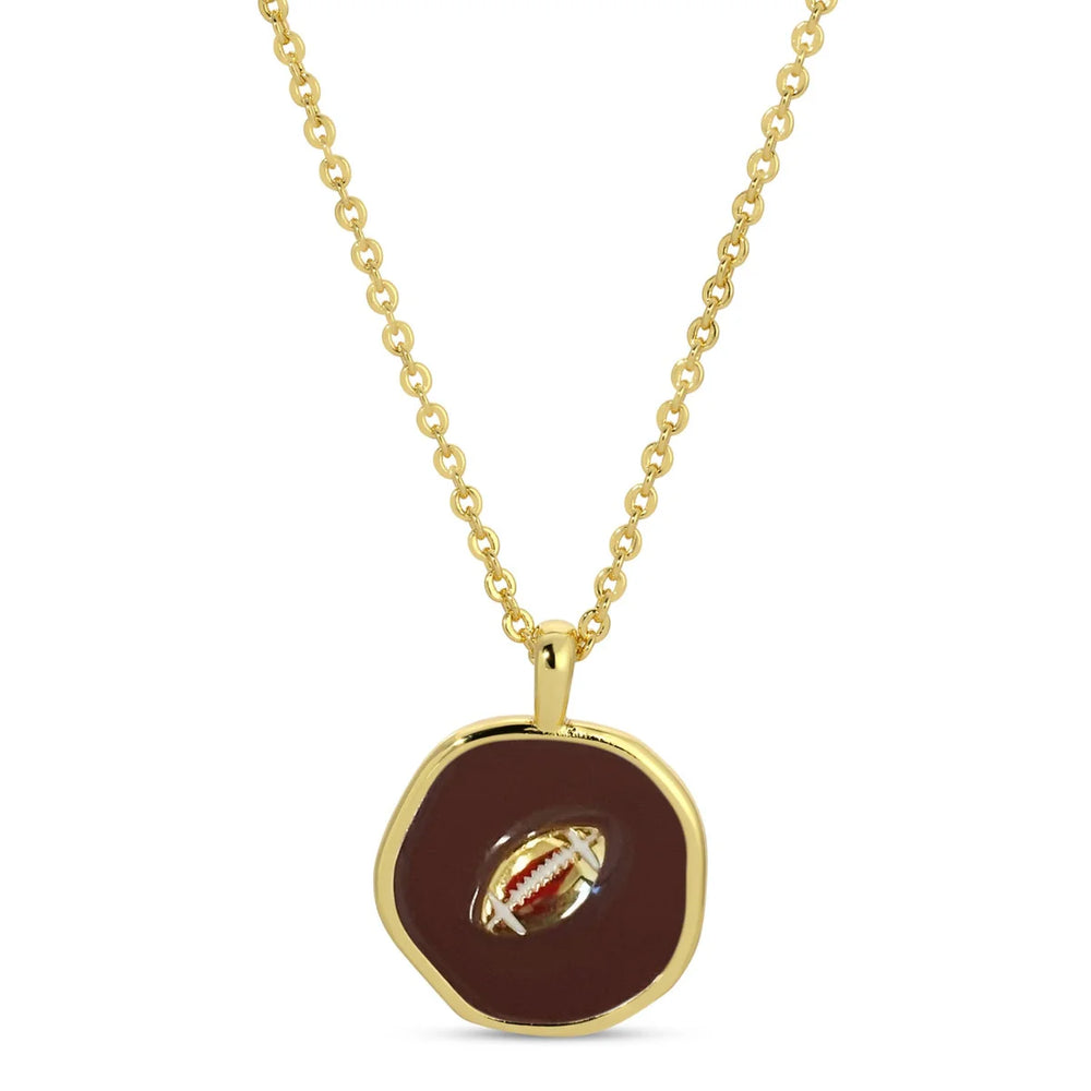 Splendid Iris Touchdown! Football Pendant Necklace N3386-GBR