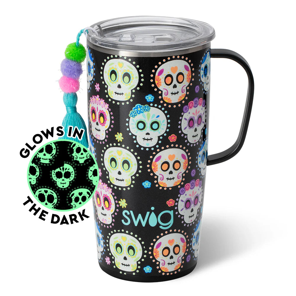 S102-M22-SL Swig 22oz Travel Mug Sugar Skulls