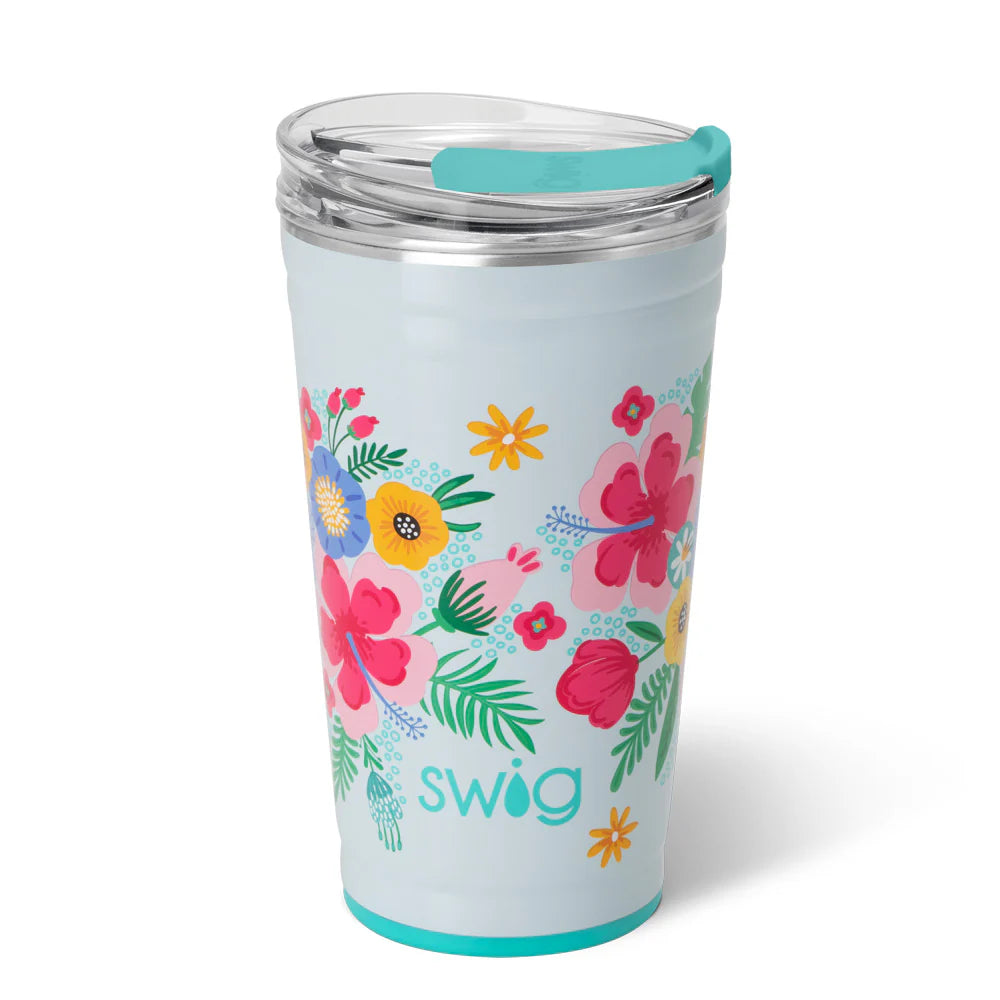 S102-C24-IS Swig 24oz Party Cup Island Bloom