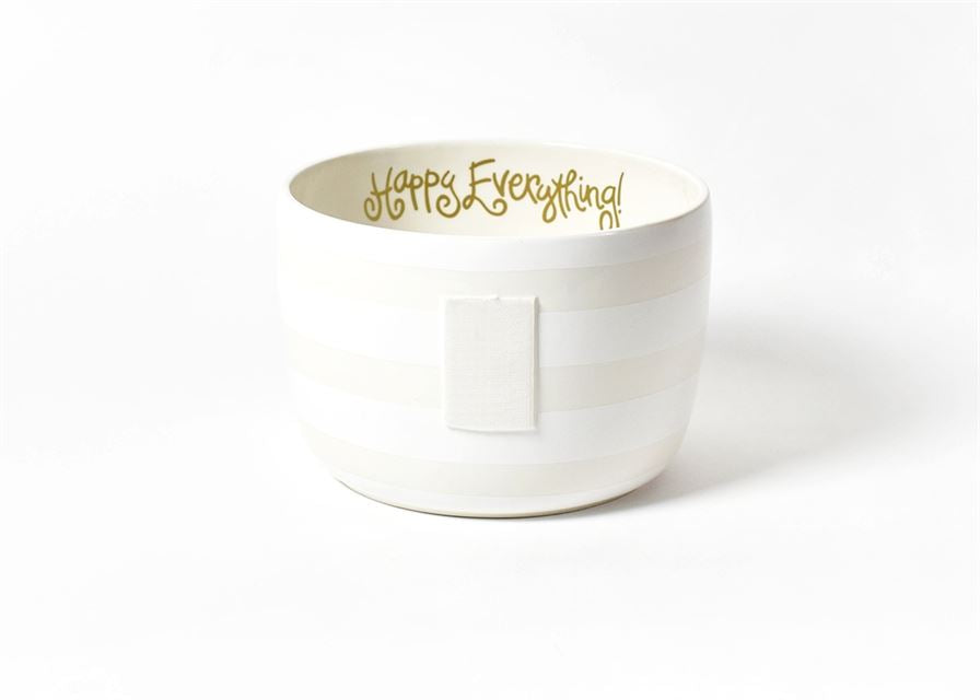 Happy Everything White Stripe Big Bowl HAPEV-BWL-WHT