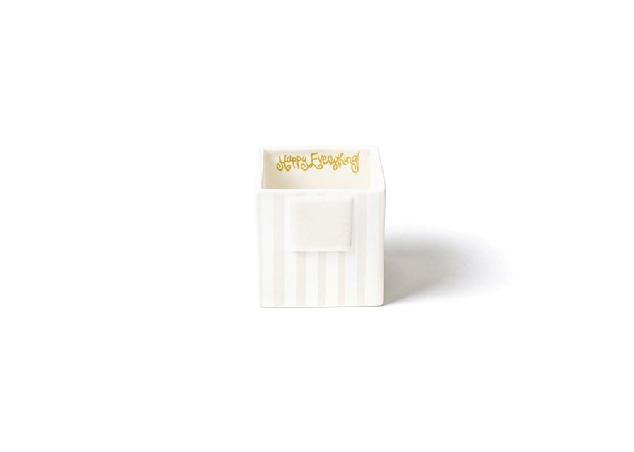 Happy Everything White Stripe Mini Nesting Cube Small MINI-NC-WHT-S