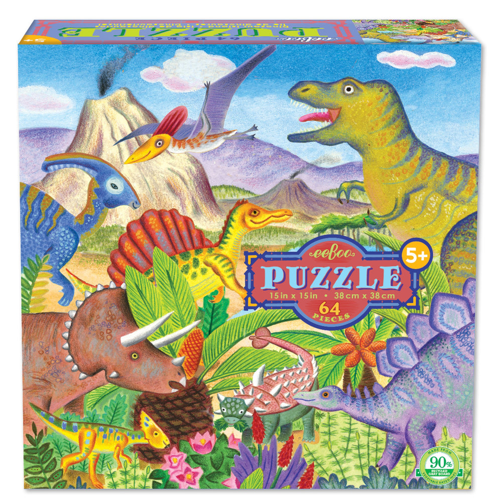 eeBoo Dinosaur Island 64 Piece Puzzle