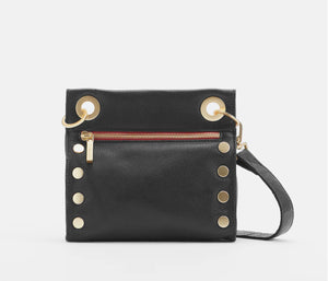 Hammit Bags- Small Tony Crossbody Black with Red and Gold
