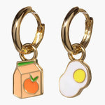 J511 OJ & Eggs Hoop Earrings