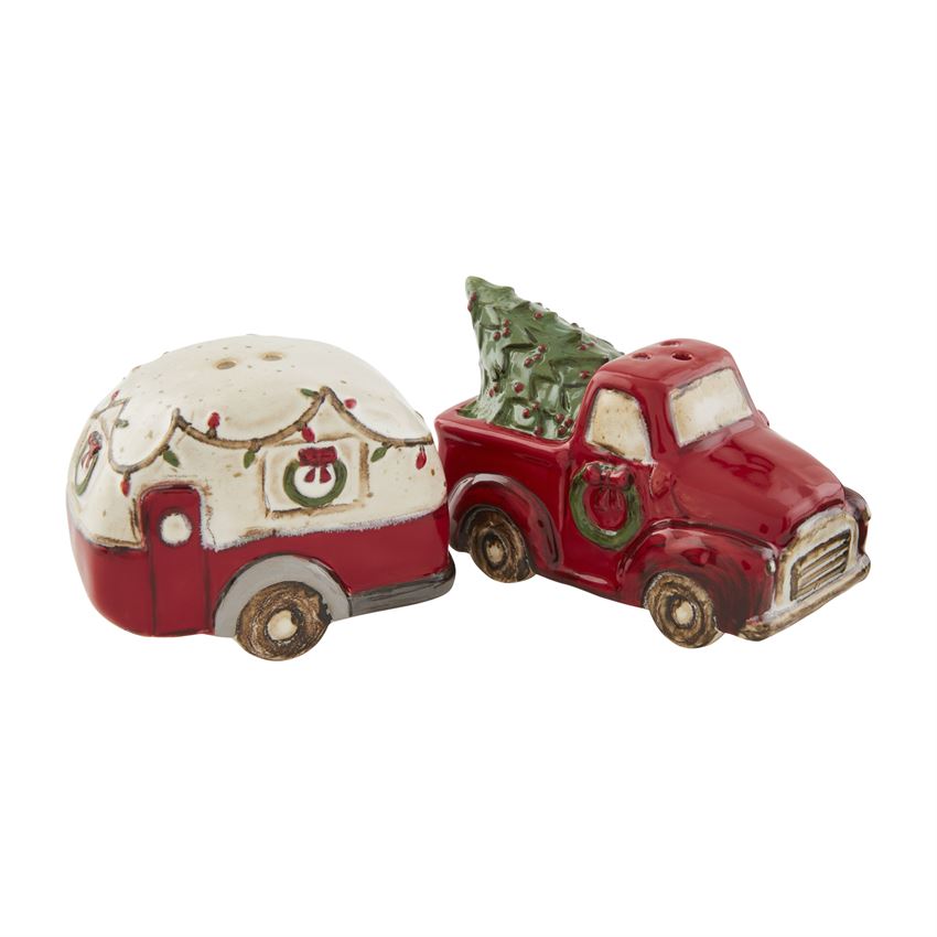 
            
                Load image into Gallery viewer, Mud Pie Christmas Truck and Camper Salt &amp;amp; Pepper Set 40250086
            
        