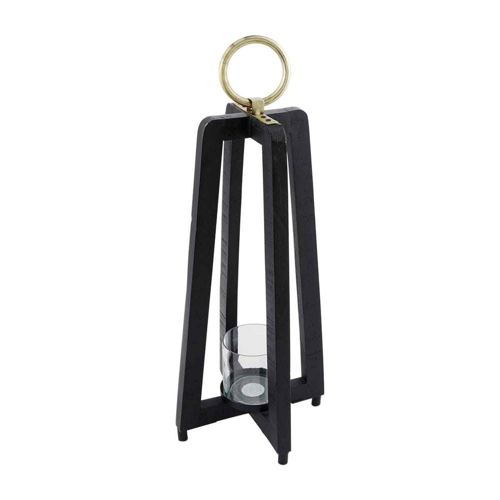 Mud Pie Large Black Tall Wooden Lantern 40320086L *PICK UP ONLY*
