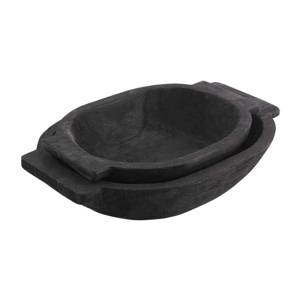 
            
                Load image into Gallery viewer, Mud Pie Black Oval Dough Bowl Set 40410007
            
        