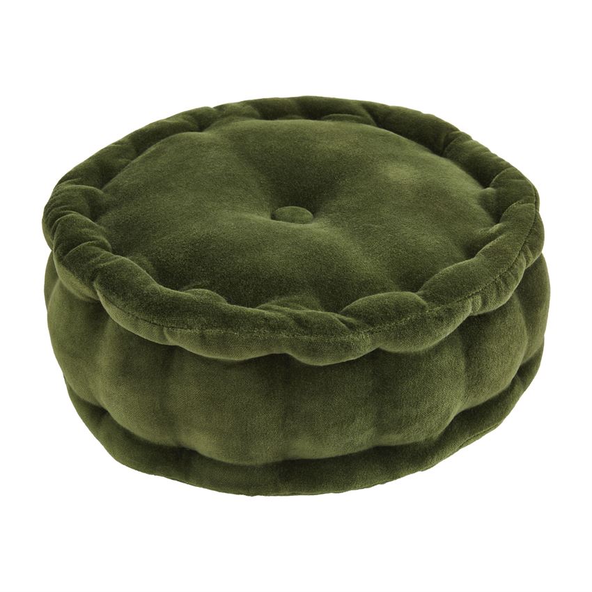 Mud Pie Velvet Tufted Round Pillow Green *PICK UP ONLY*
