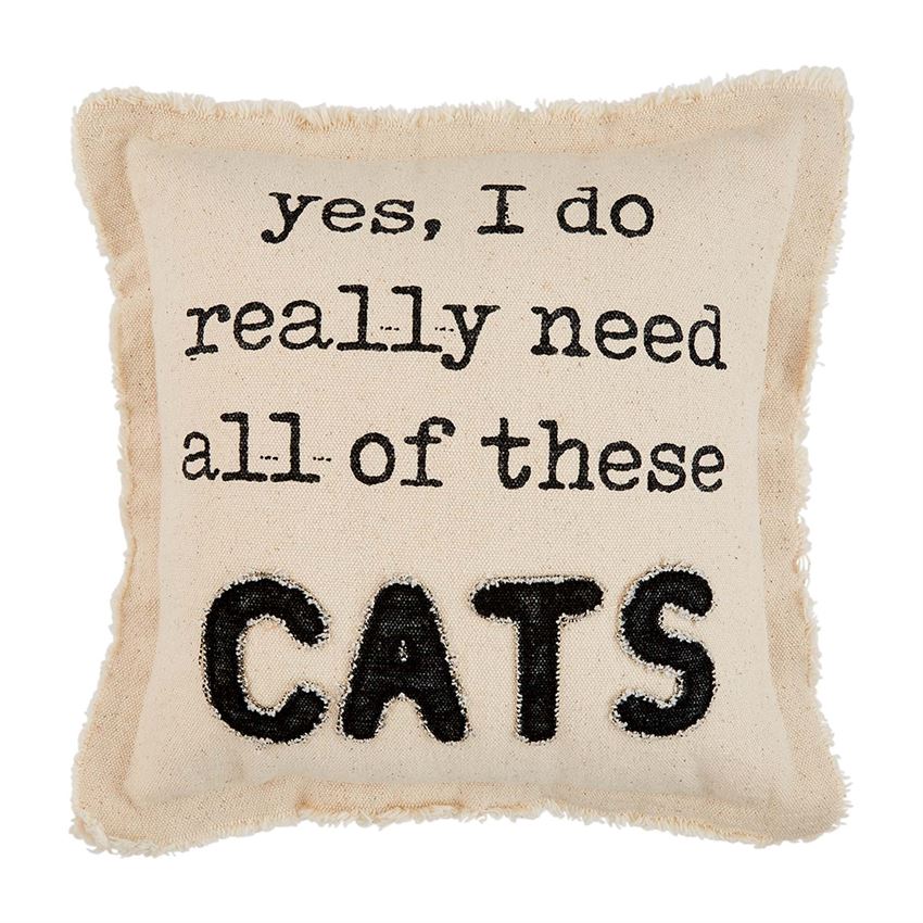 Mudpie Yes I Need These Cats Canvas Pillow 41600510Y